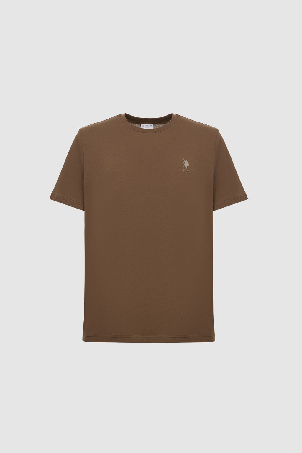 Erkek Regular Fit Bisiklet Yaka Kahverengi Basic Ti__rt - U.s. polo assn фото 7