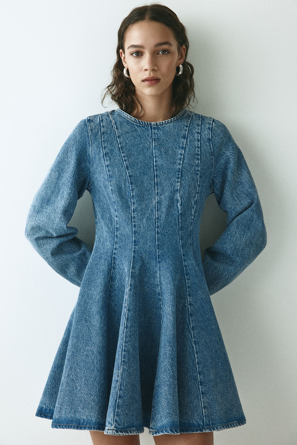 Vestido denim con falda acampanada - H&m фото 3