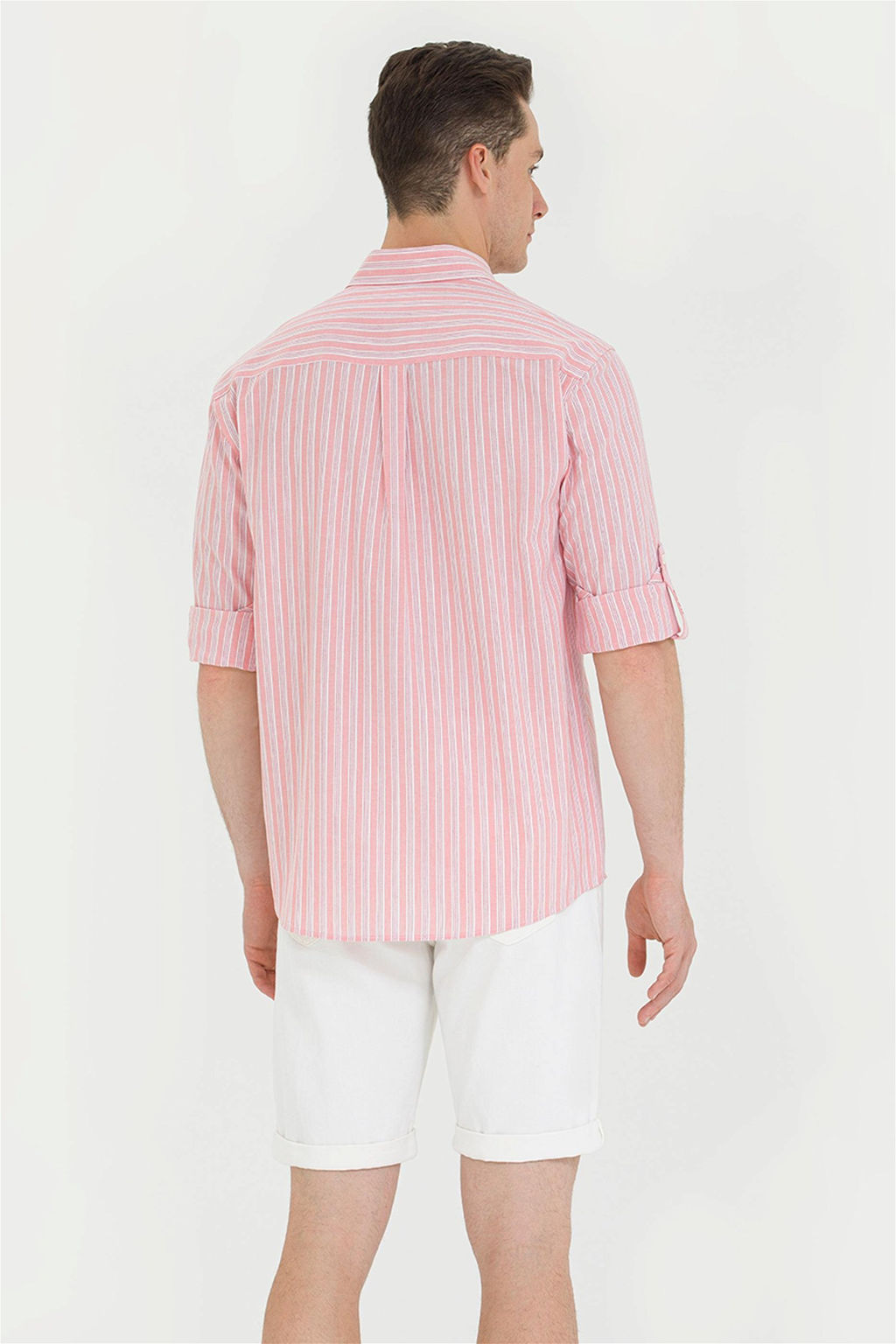 U. S. Polo Assn Мужская рубашка лосося в белую полоску - U.s. polo assn фото 12