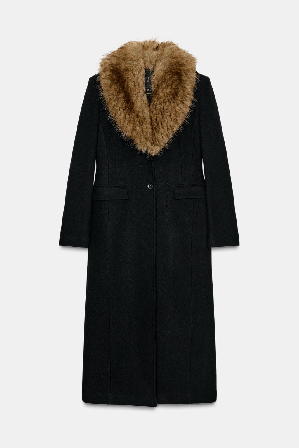 WOOL COAT WITH FAUX FUR COLLAR ZW COLLECTION - Zara фото 6