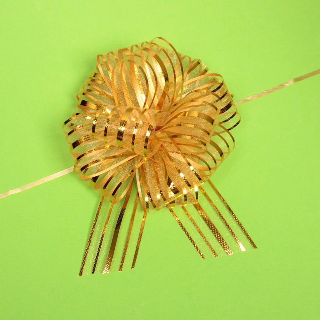 Бант для оформления подарка "Сияние" 5 см, d=15 см, Золото