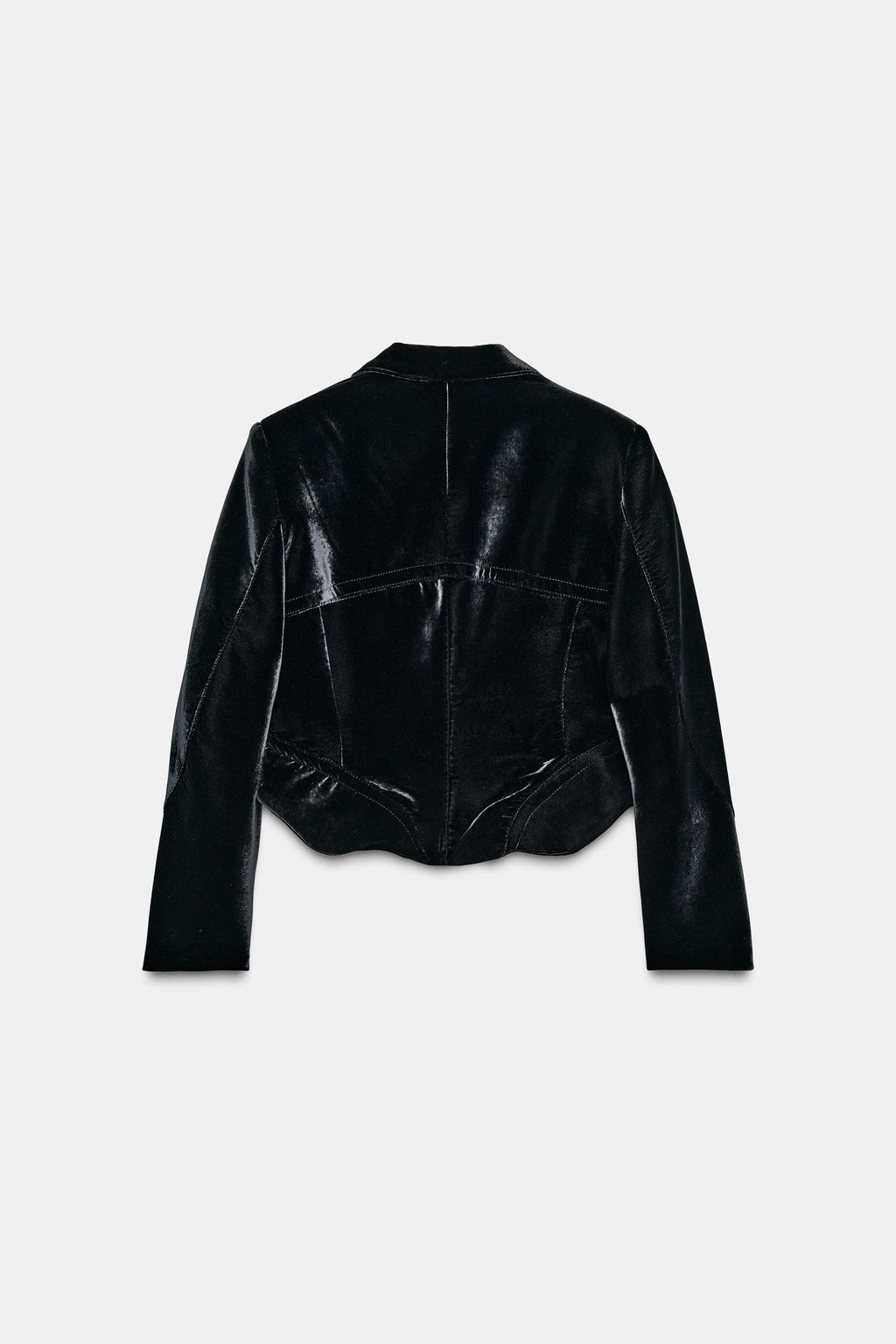 ZW COLLECTION LIMITED EDITION CROPPED VELVET BLAZER - Zara фото 3