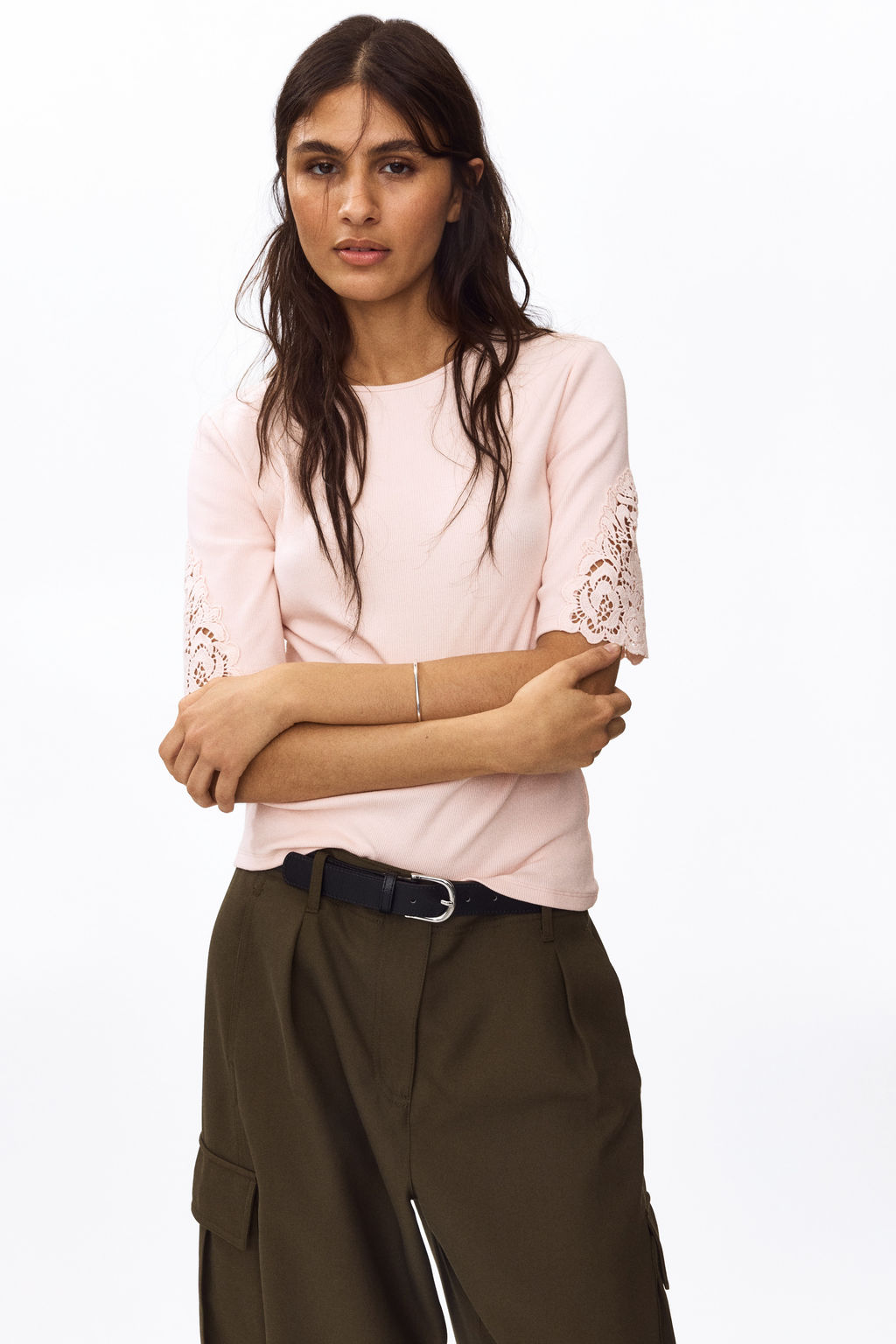 Top de canal? con inserciones de encaje - H&m фото 5