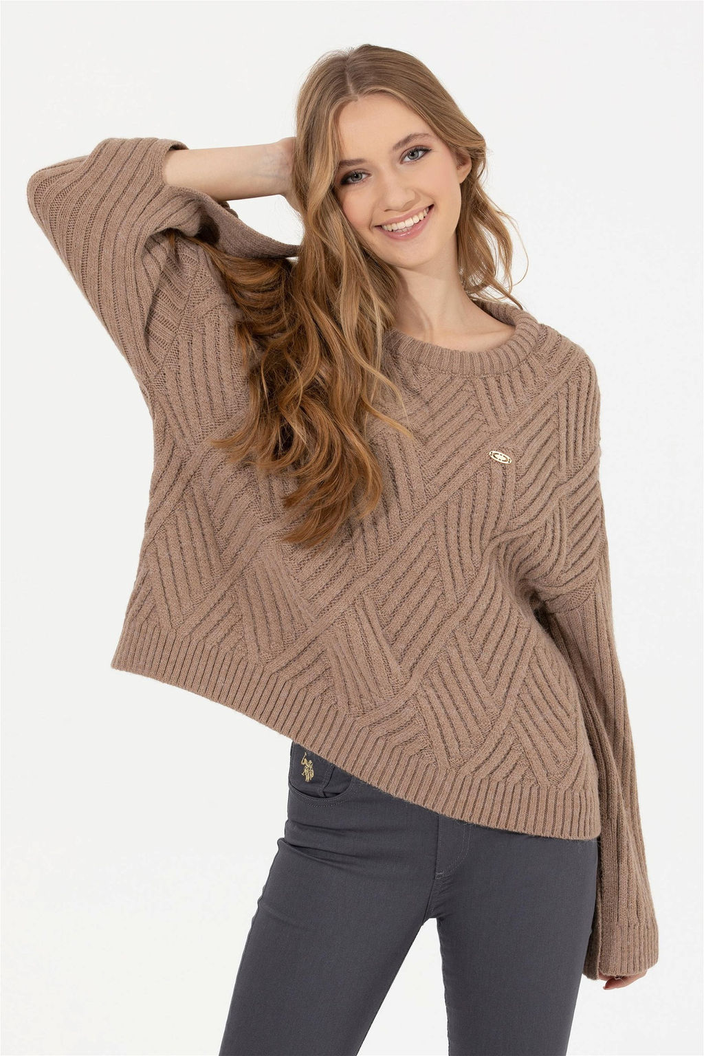 Женский свитер Camel Melange из трикотажа - U.s. polo assn фото 10