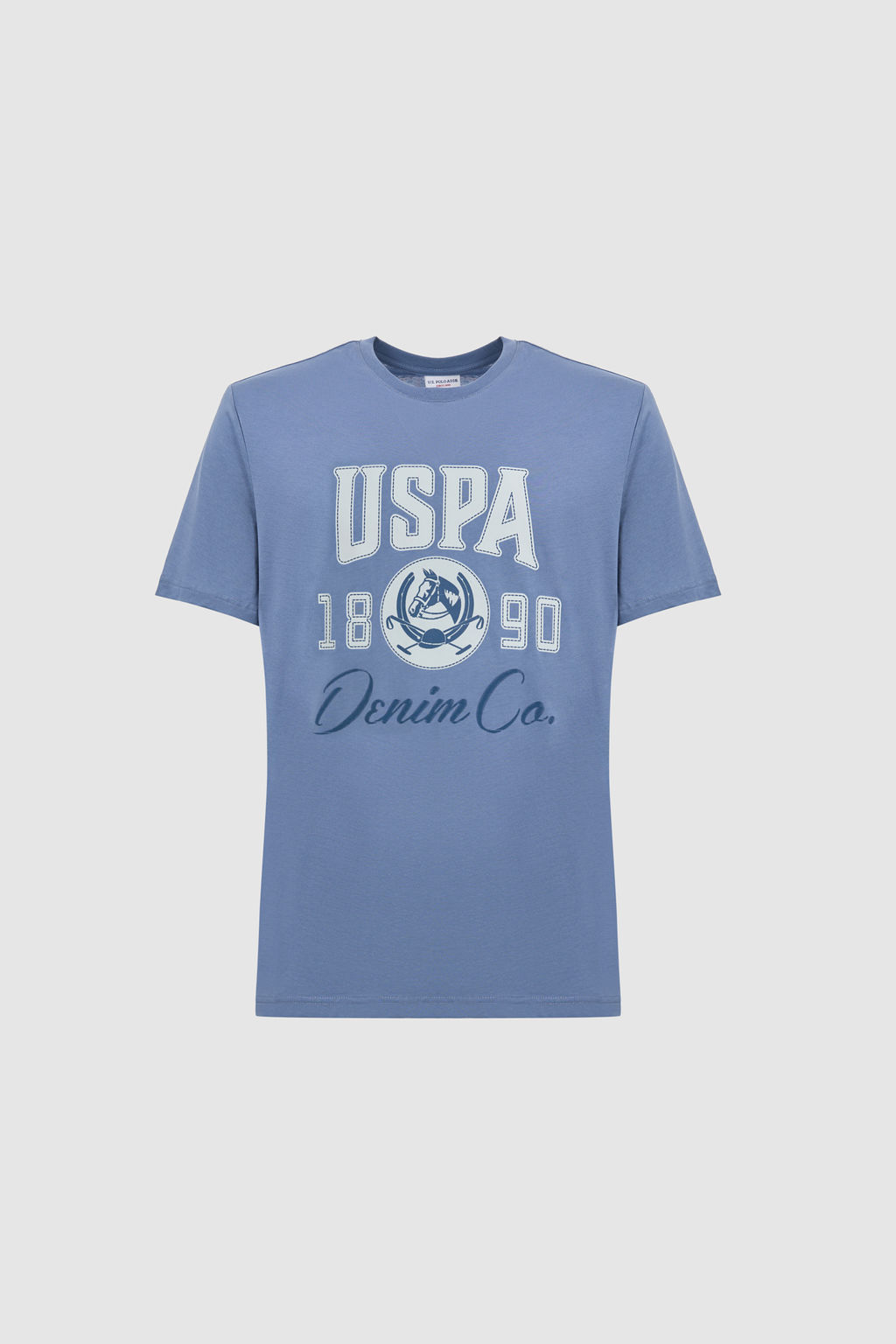 Erkek _ndigo Regular Fit Bisiklet Yaka Ti__rt - U.s. polo assn фото 7