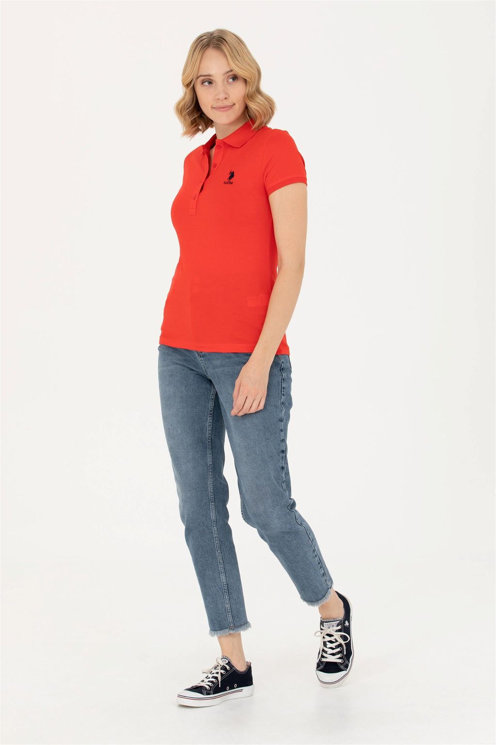 U. S. Polo Assn Женская красная базовая футболка Неожиданная скидка в корзине - U.s. polo assn фото 4
