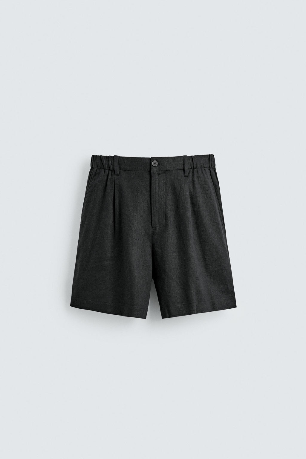 BERMUDA RELAXED FIT LINO - VISCOSA / Negro