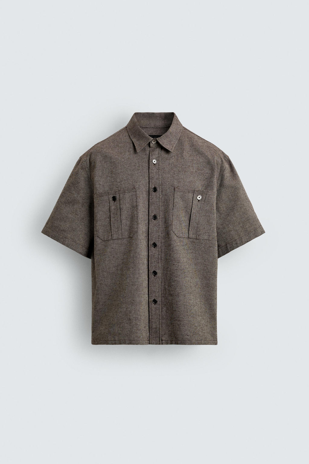 CAMISA OVERSIZE FIT BOLSILLOS / marr?n vigor? - Zara фото 7