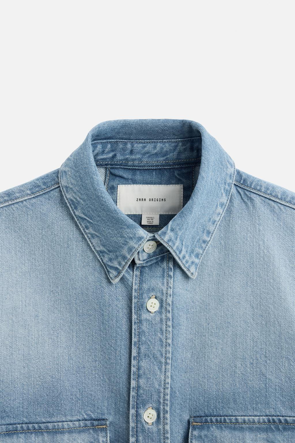 DENIM SHIRT WITH POCKETS - Zara фото 9