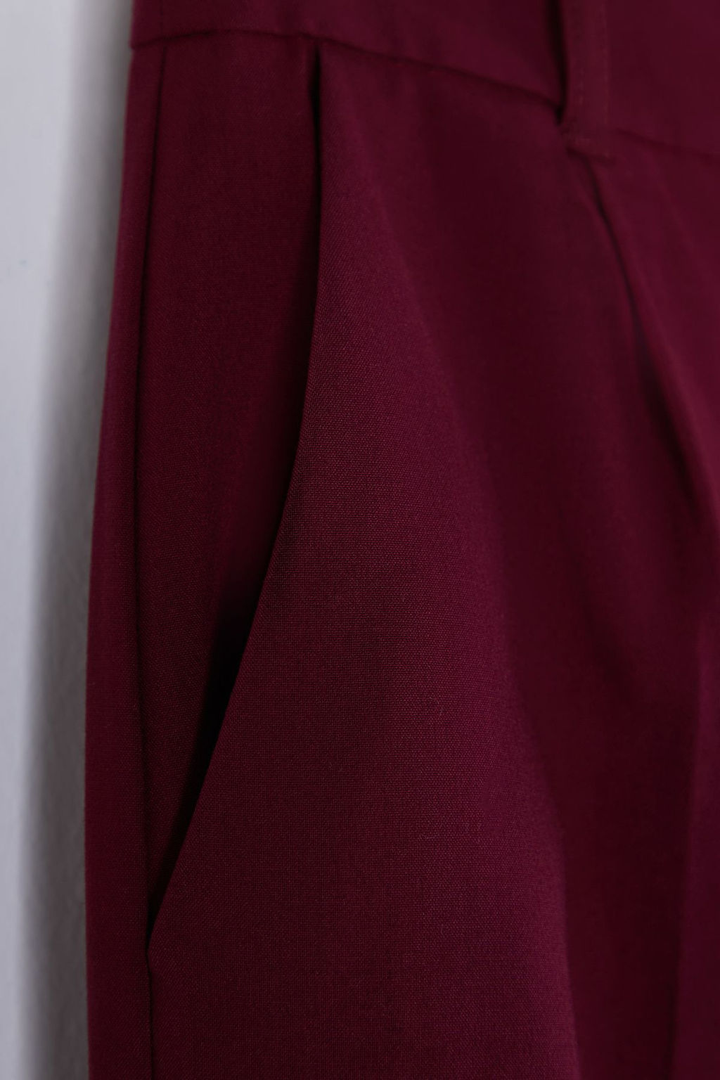 Bordo Pilili Wide Leg/Genis Paca Dokuma Pantolon TWOAW25PL00113