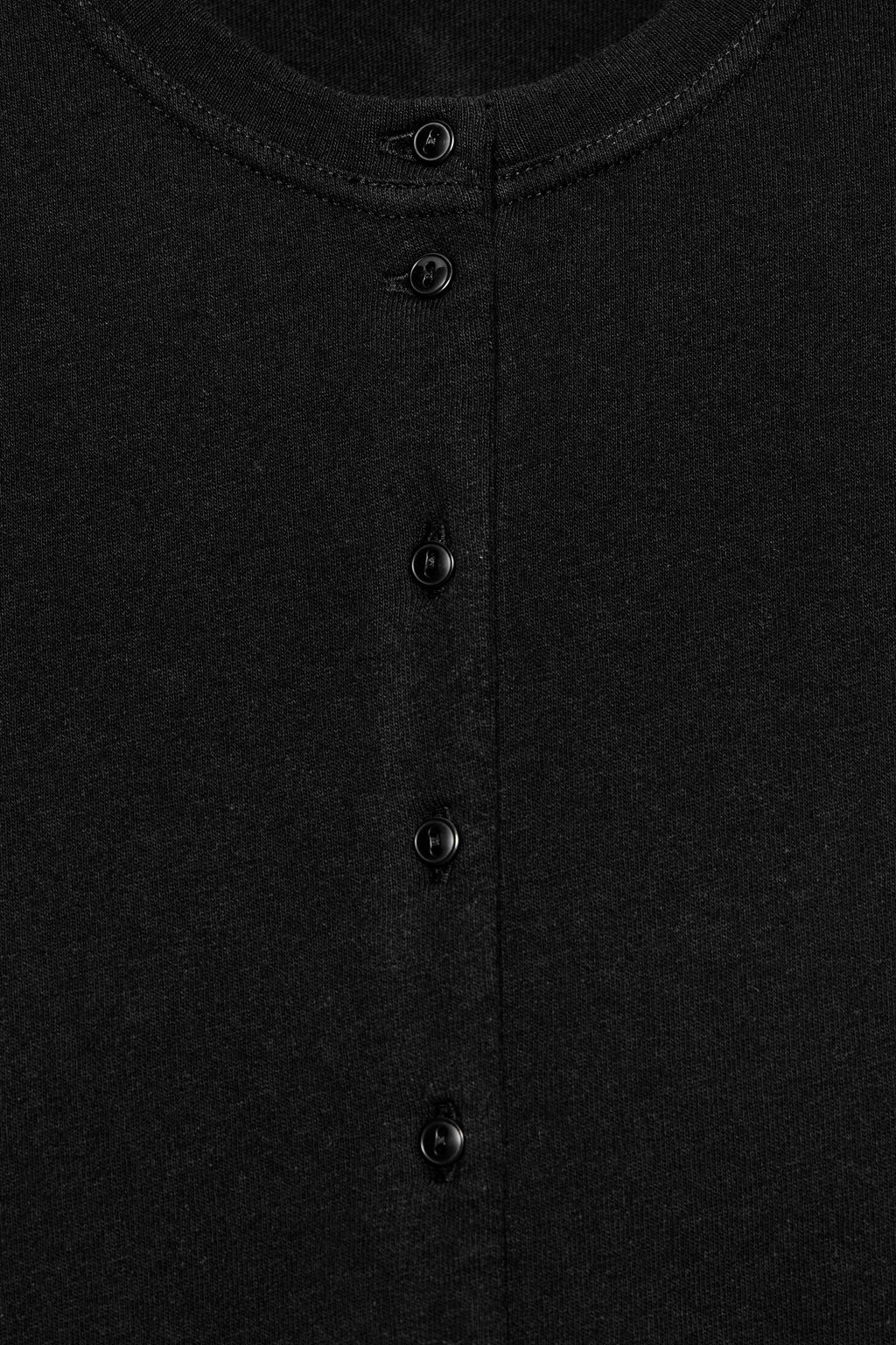 CAMISETA ALGOD?N 100% BOTONES / Negro - Zara фото 7