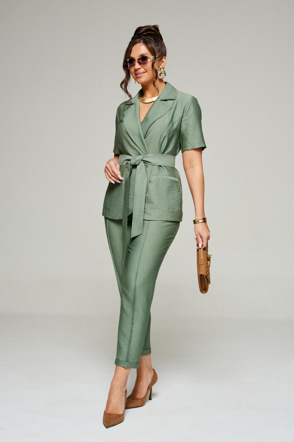 Костюм 6331 хаки, Брюки, Жакет - Beautiful and free фото 3