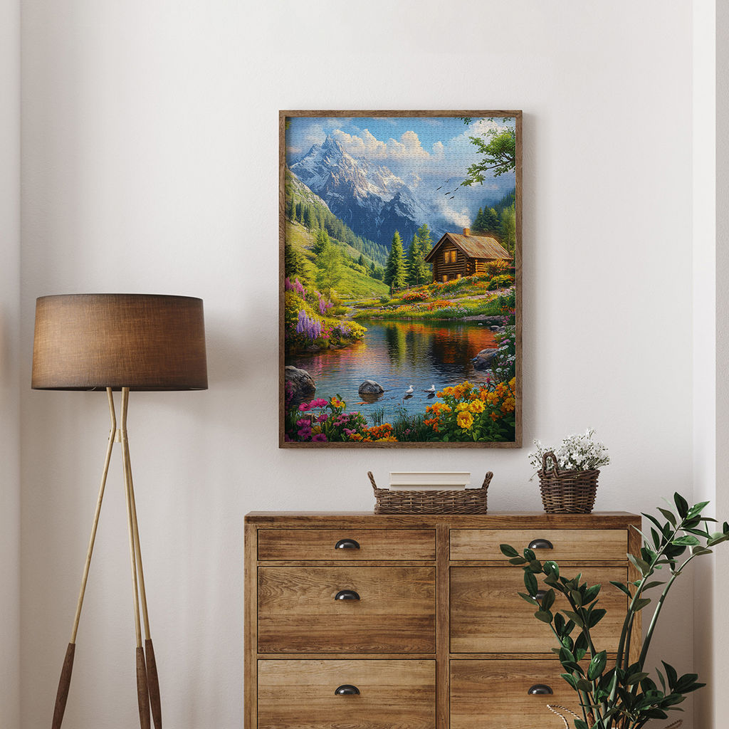 ФРЕЯ Пазл. Премиальная коллекция 2000 элемент. TOP-PZL-2000/05 Домик у подножья гор