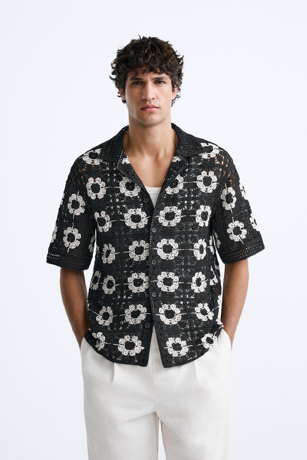 GEOMETRIC CROCHET SHIRT - Zara фото 2
