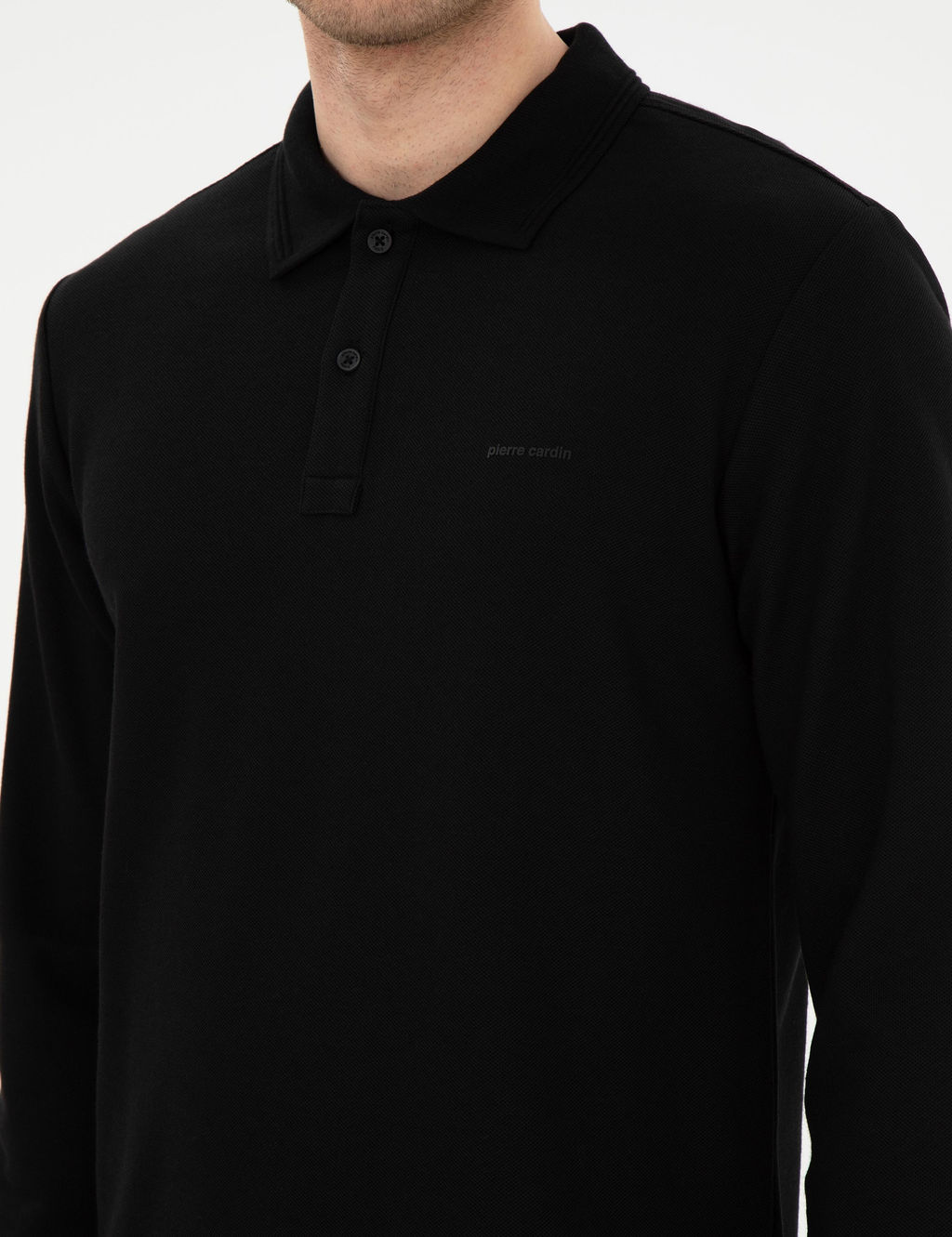 Siyah Slim Fit K_vr_lmaz Yaka Sweatshirt - Pierre cardin фото 7