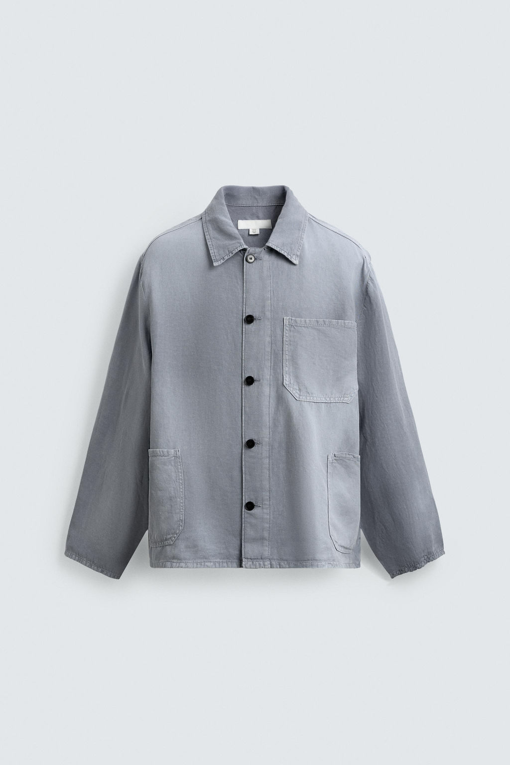 SOBRECAMISA RELAXED FIT ALGOD?N - LINO / Azul - Zara фото 7