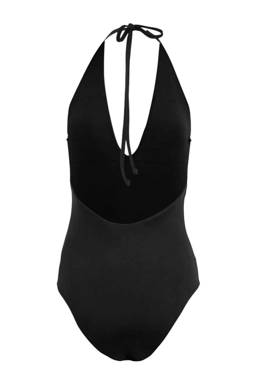 Siyah Derin V Yaka Kapl? Cicek Aplikeli Regular Mayo TBESS26MA00022