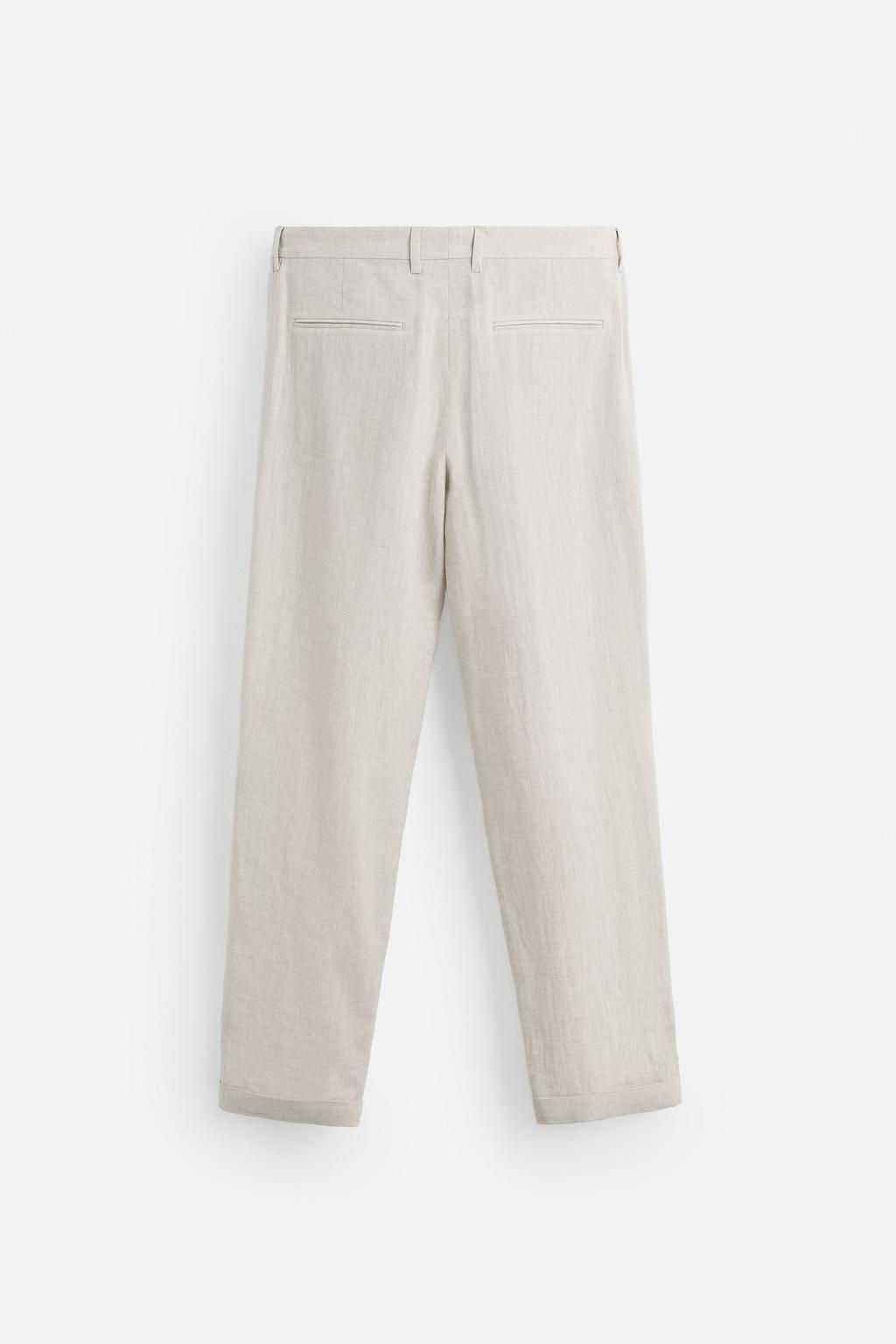 100% LINEN SUIT TROUSERS - Zara фото 8