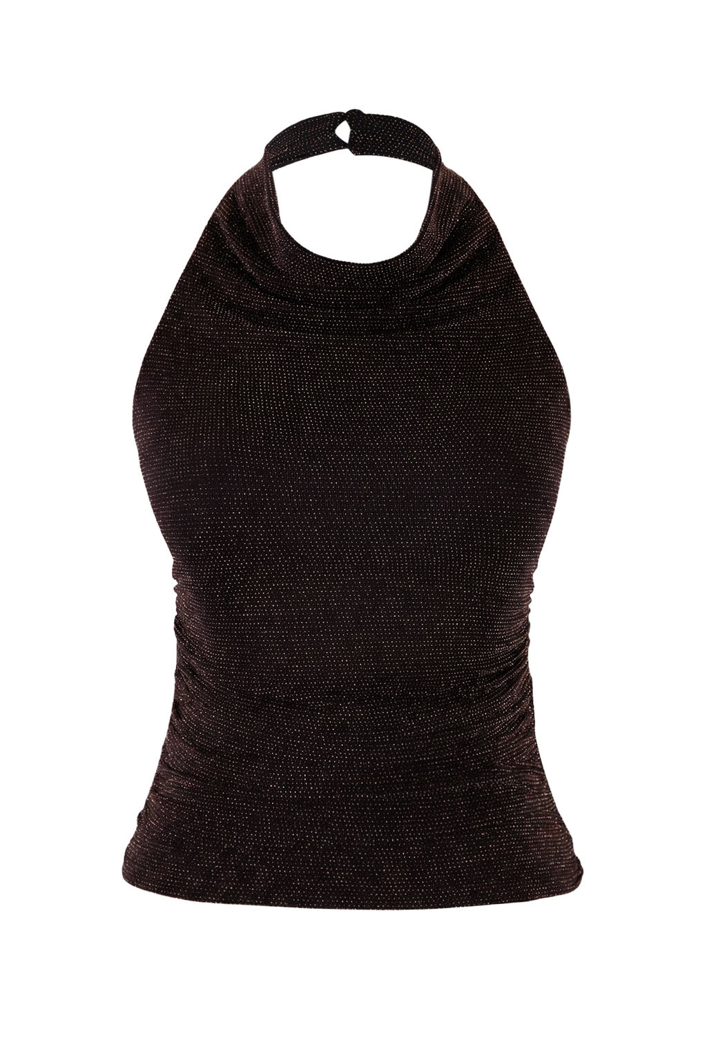 Alt?n Yuksek Degaje Yaka Simli Orme Party Bluz TPRSS26BZ00005