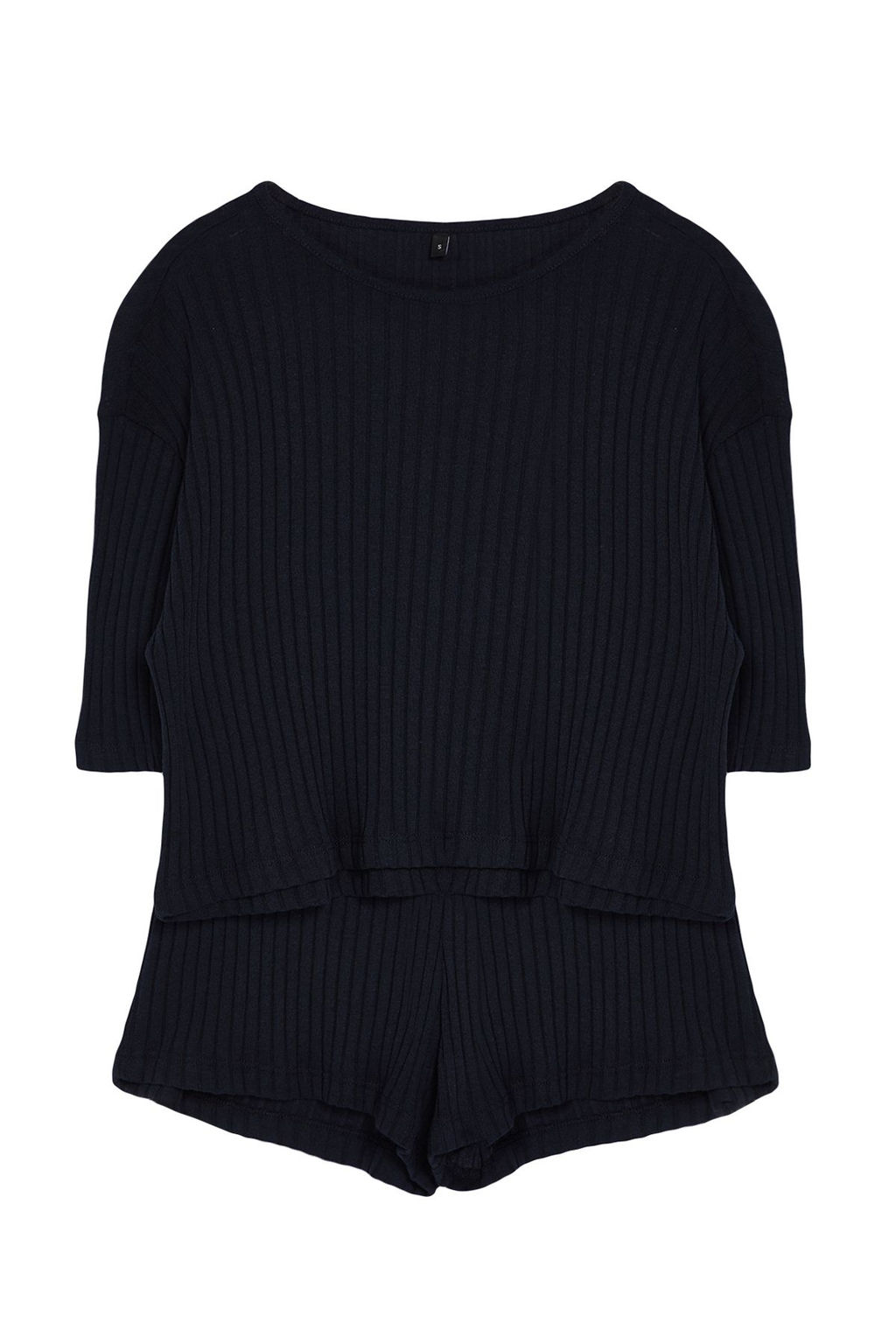 Trendyolmilla Gri Fitilli Sortlu Orme Pijama Tak?m? THMSS21PT1101 фото 7