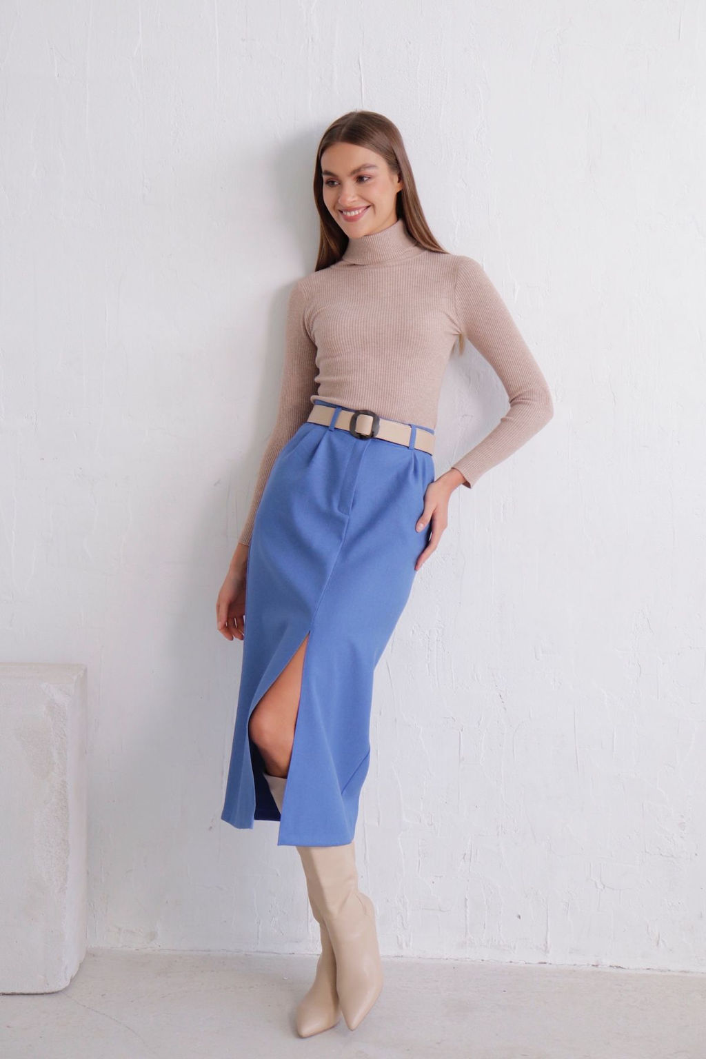 11823 Юбка миди-макси голубая - Martichelli фото 15