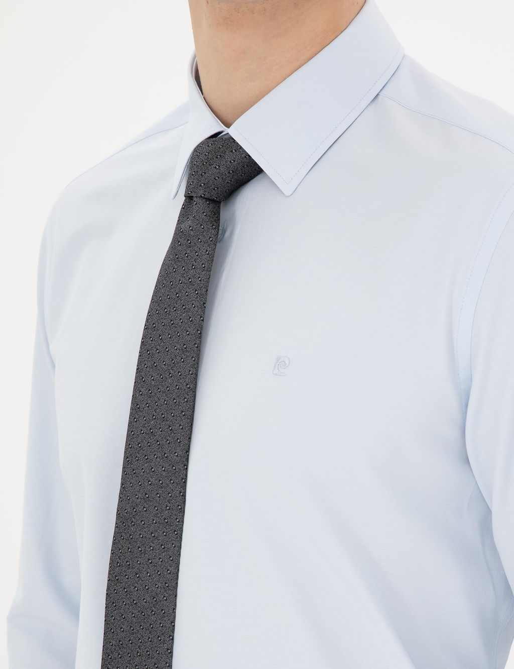 A__k Mavi Slim Fit Uzun Kollu Basic G_mlek