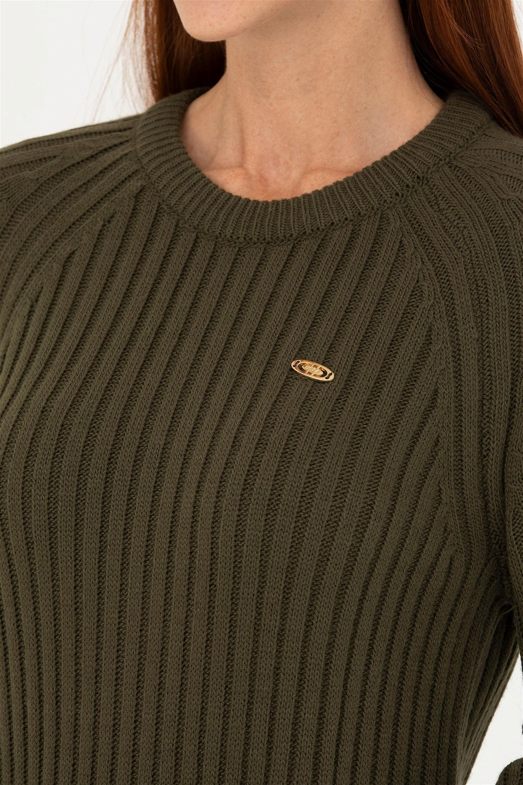 Женское трикотажное платье цвета хаки - U.s. polo assn фото 7