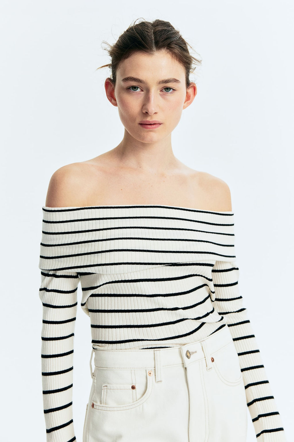 Top off-the-shoulder en punto de canale - H&m фото 2