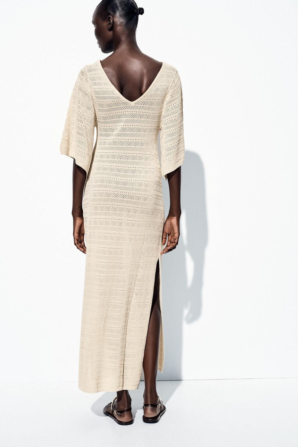 POINTELLE KNIT MAXI DRESS - Zara фото 6
