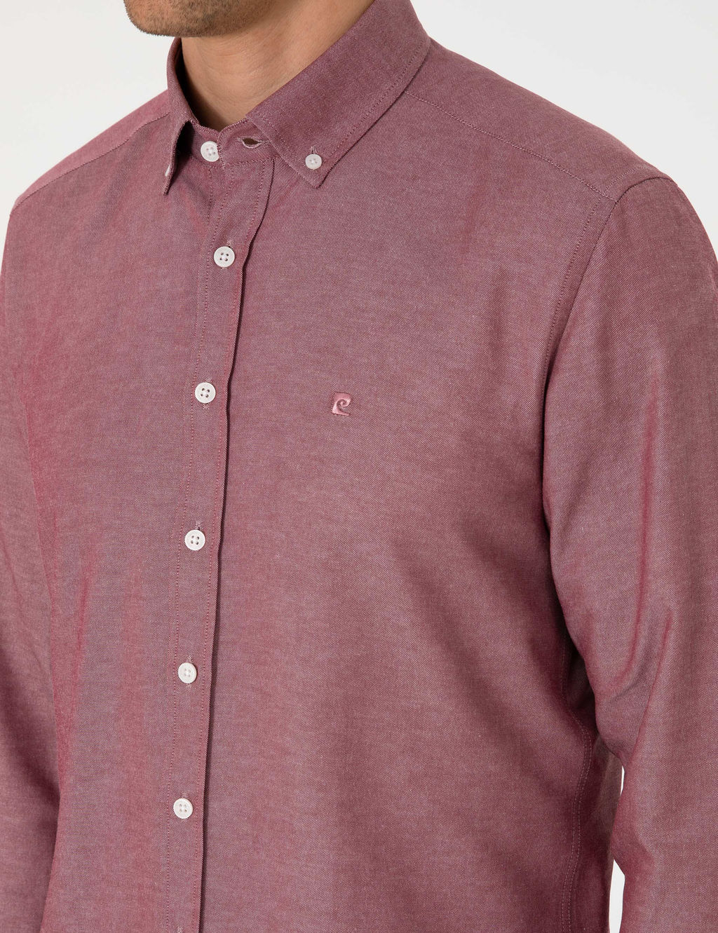 Bordo Oxford Slim Fit Kolay _t_lenebilir G_mlek