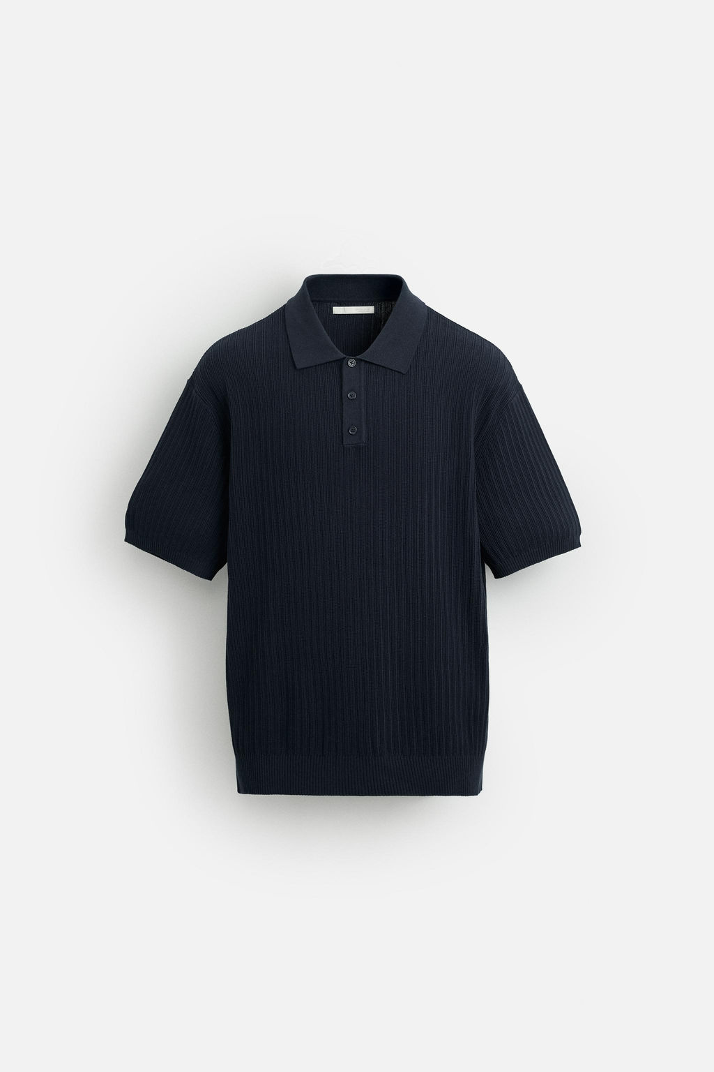 VERTICAL TEXTURED KNIT POLO SHIRT - Zara фото 6