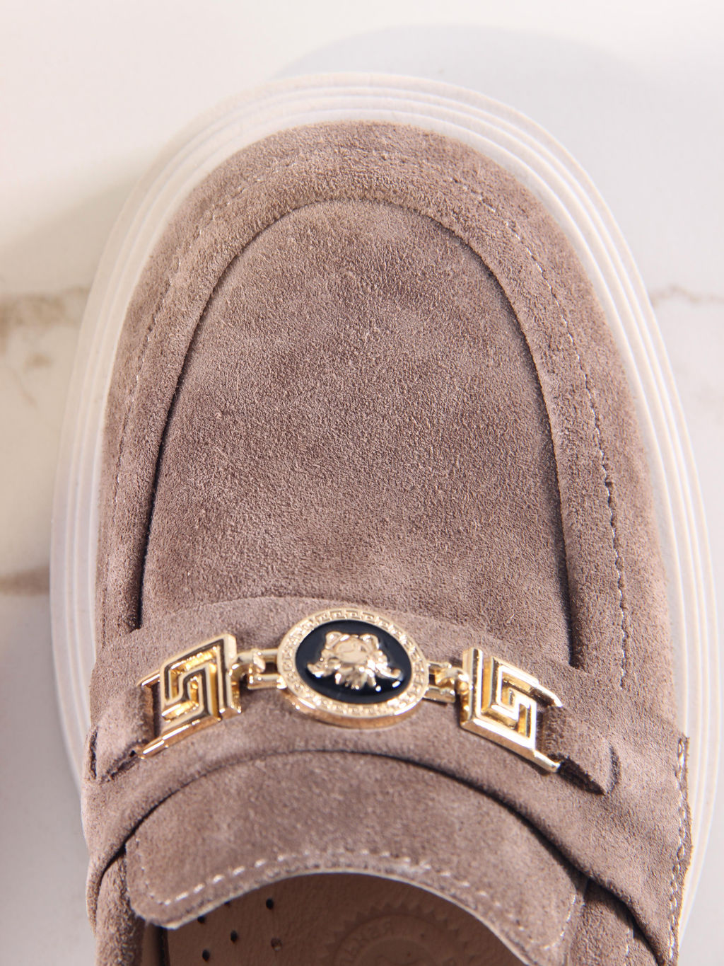 Лоферы туфли 173.1453be.Коричневый капучино замша