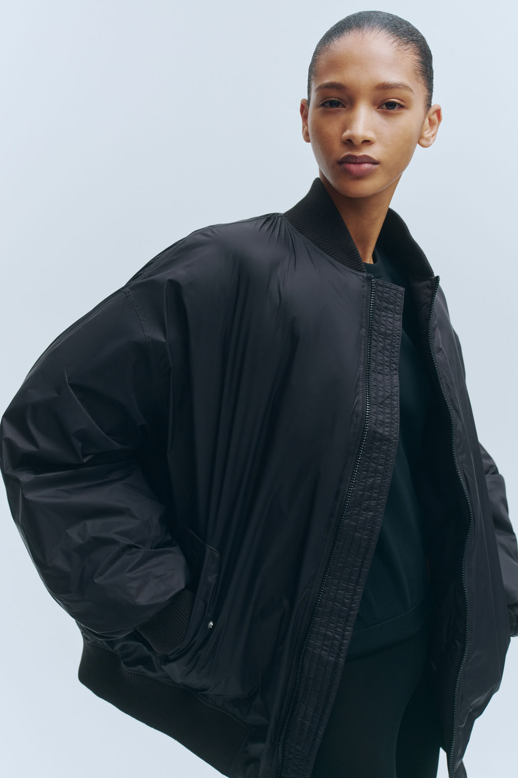 Cazadora bomber oversize de plum?n - H&m фото 3