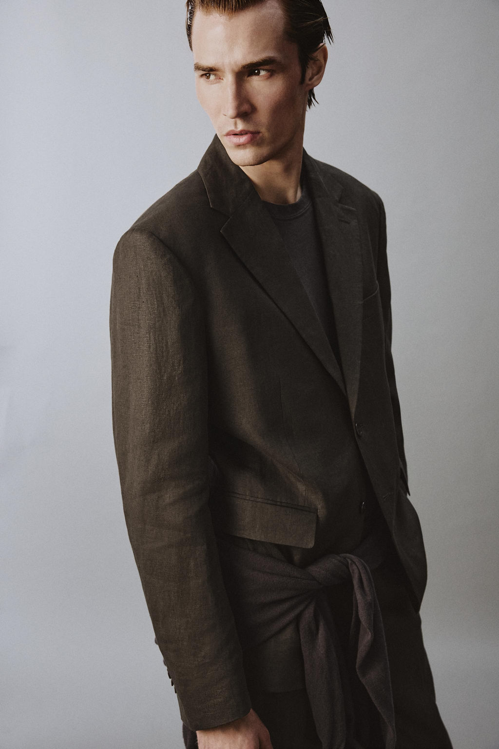 BLAZER TRAJE 100% LINO / Marr?n oscuro - Zara фото 5