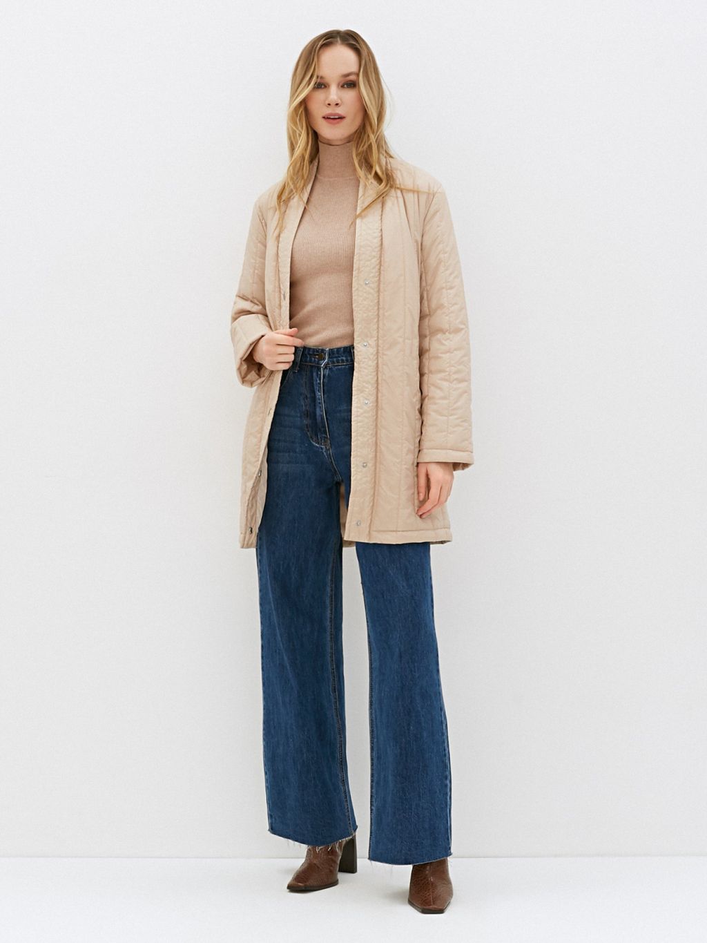 Conso/SM 220113 - light beige Утепленное Пальто  фото 3