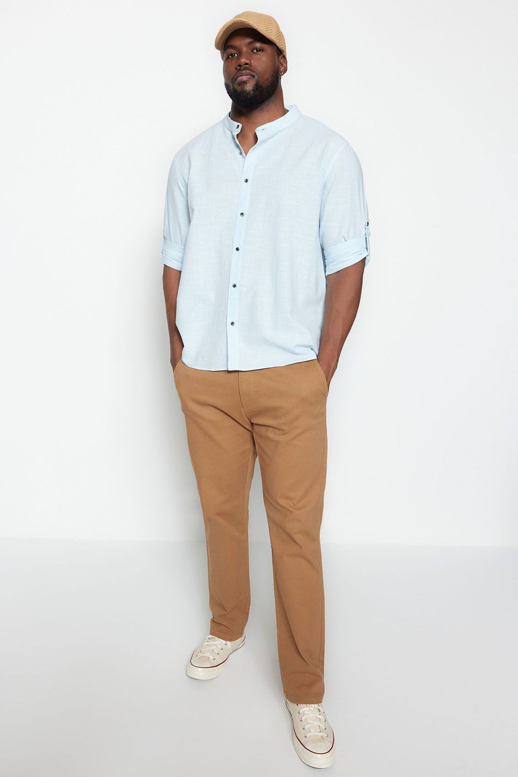 Mavi Regular Fit Rahat Hakim Yaka Basic Buyuk Beden Gomlek TMNSS23GO00093