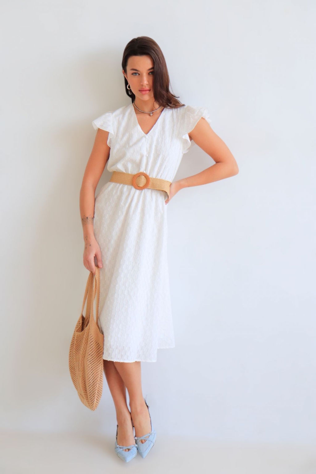 Martichelli Платье хлопковое белое  фото 5