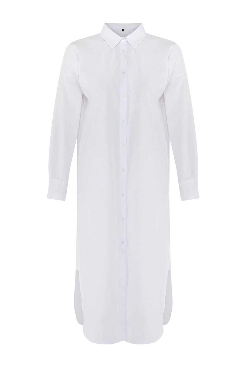 Trendyolmilla Mavi Cizgili Midi Dokuma Plaj Elbisesi TBESS25EL00024 фото 9