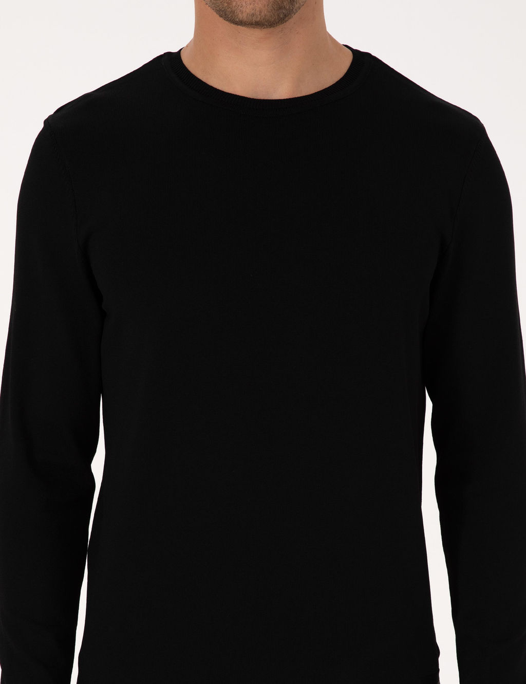 Siyah Slim Fit Bisiklet Yaka Triko Kazak - Pierre cardin фото 6