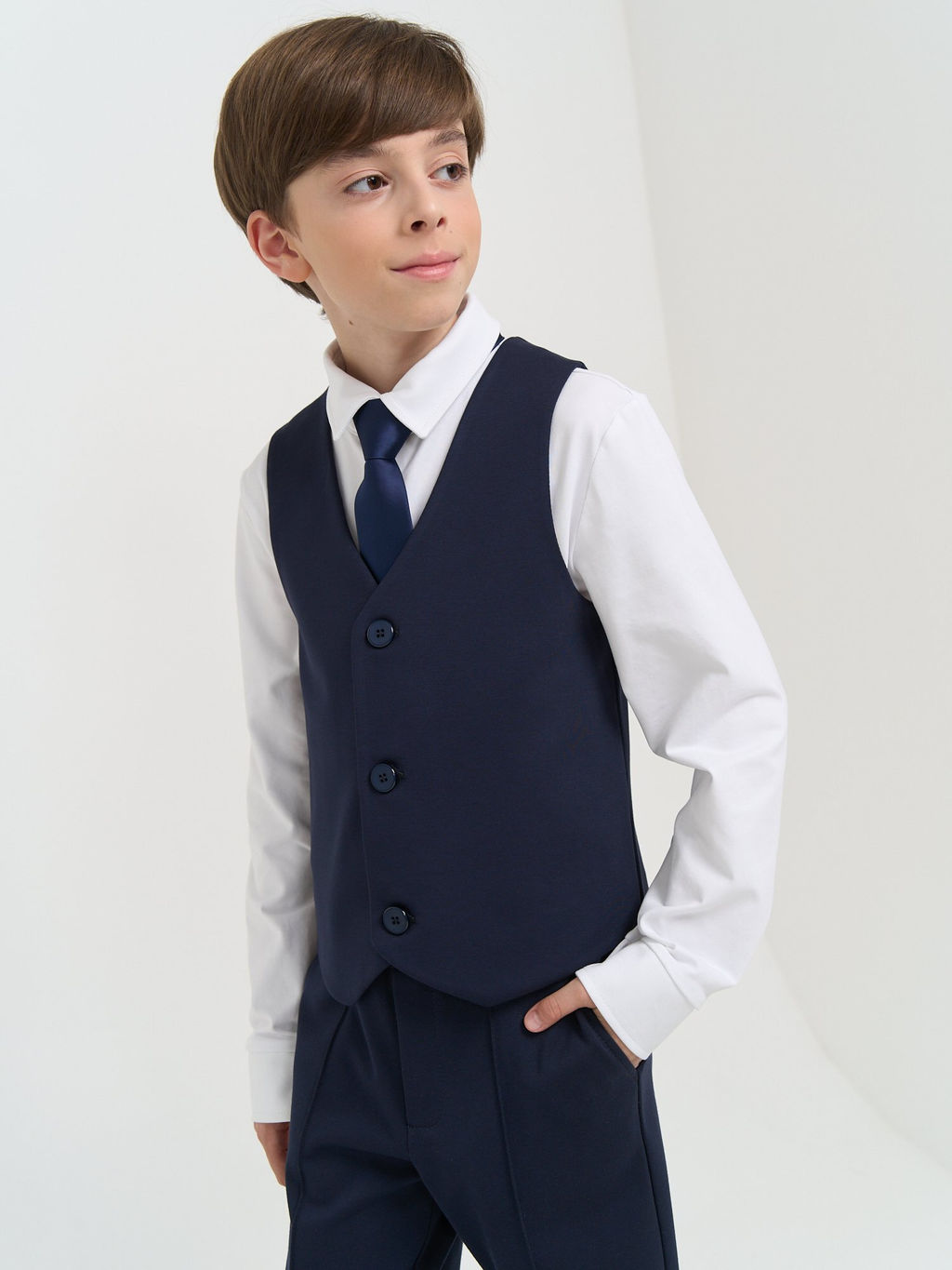 Галстук с фиксатором Синий - Bungly фото 10