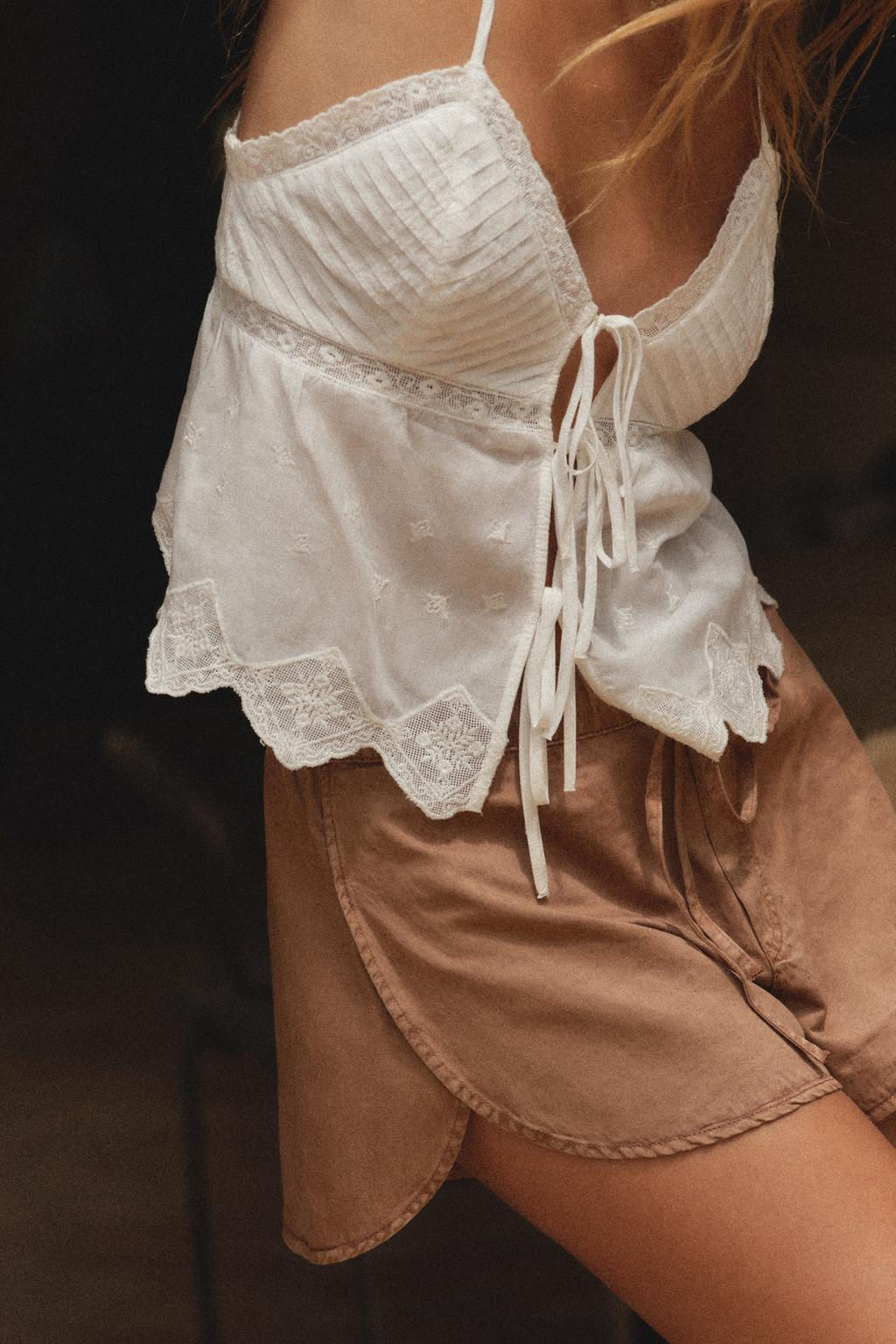 EMBROIDERED STRAPPY TOP - Zara фото 3