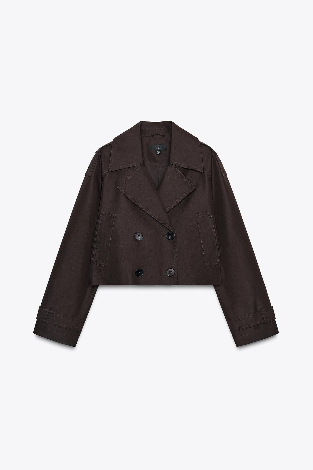 DOUBLE-BREASTED SHORT TRENCH COAT