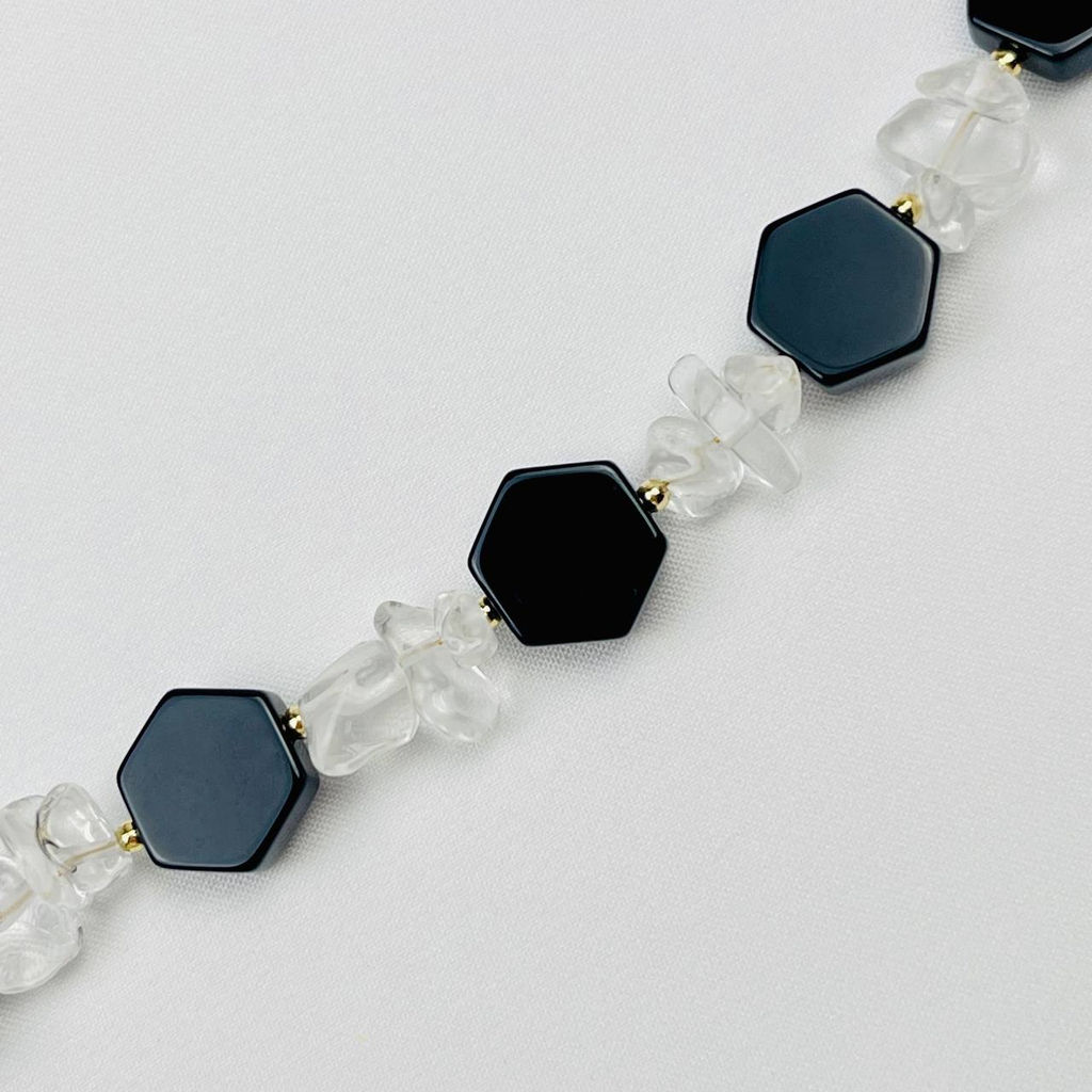 Колье с цепочкой из Агата и Горного Хрусталя - Радуга самоцветов фото 3