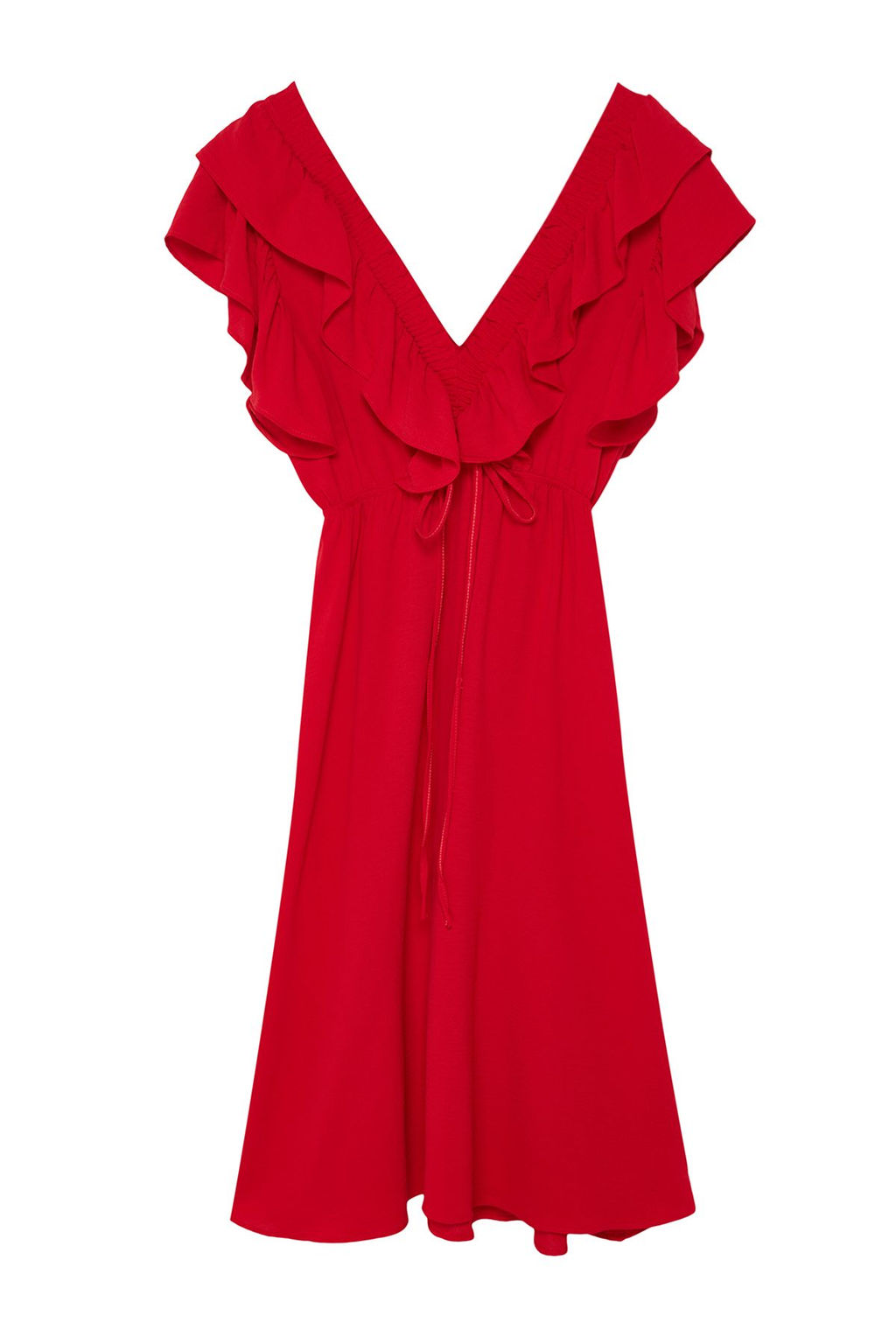 Siyah Duz A Kesim Volanl? Dokuma Elbise TWOSS24EL01053 - Trendyolmilla фото 14