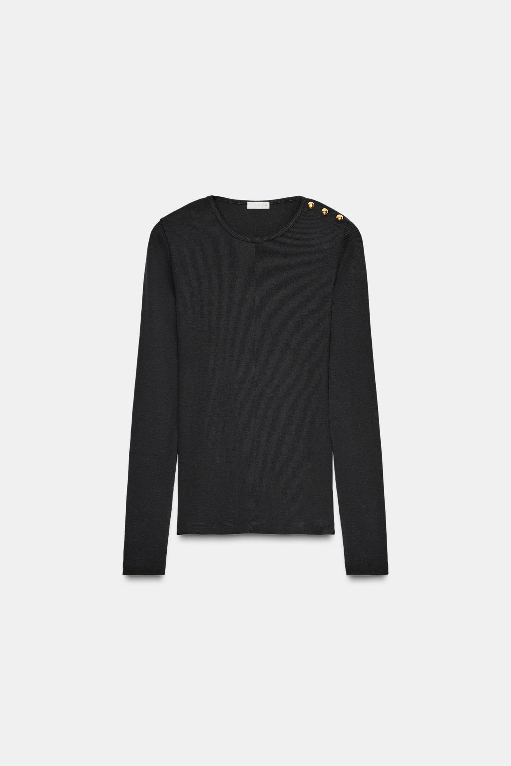 RIBBED T-SHIRT WITH BUTTONS - Zara фото 5