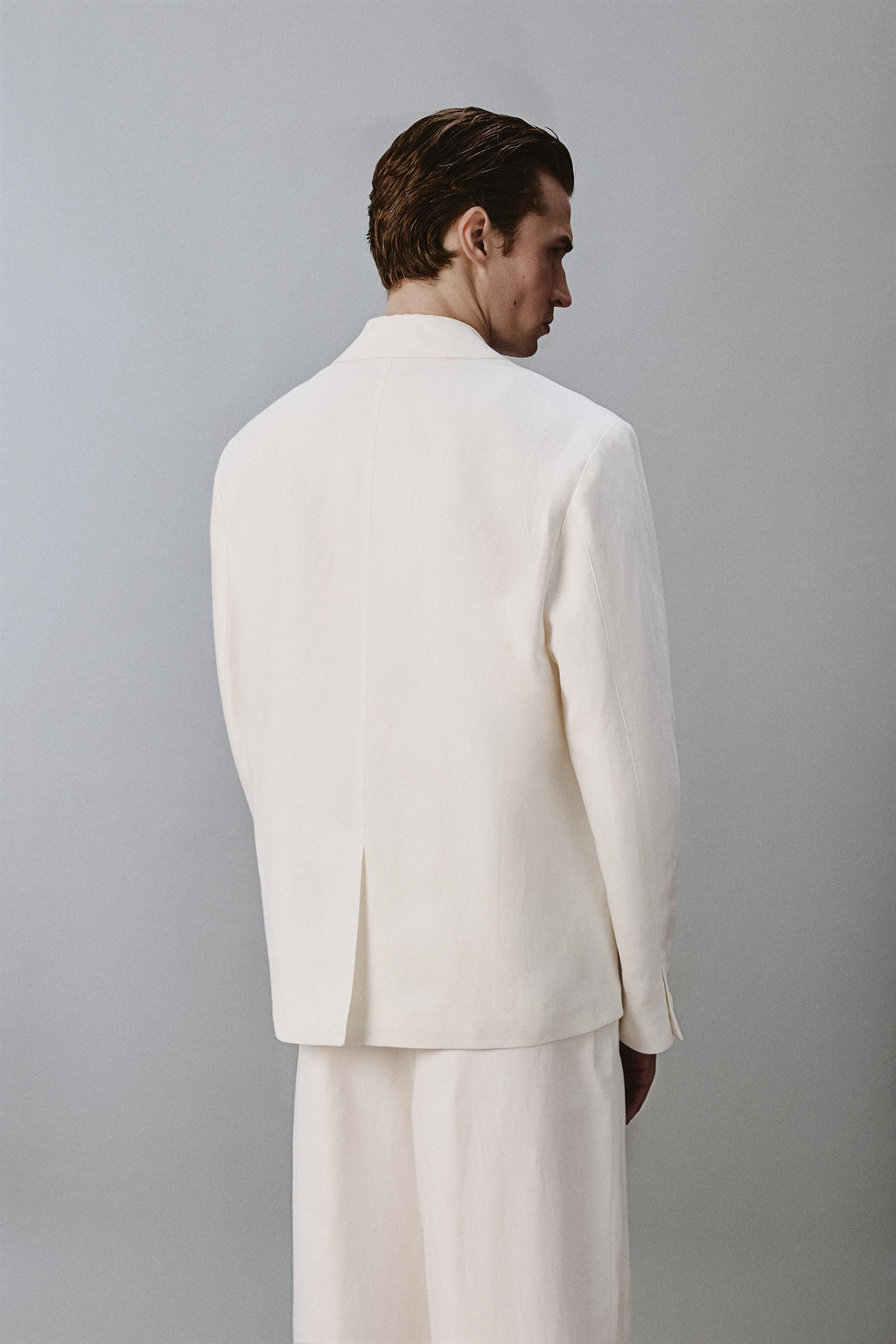 BLAZER RELAXED FIT TRAJE VISCOSA - LINO / Blanco - Zara фото 3