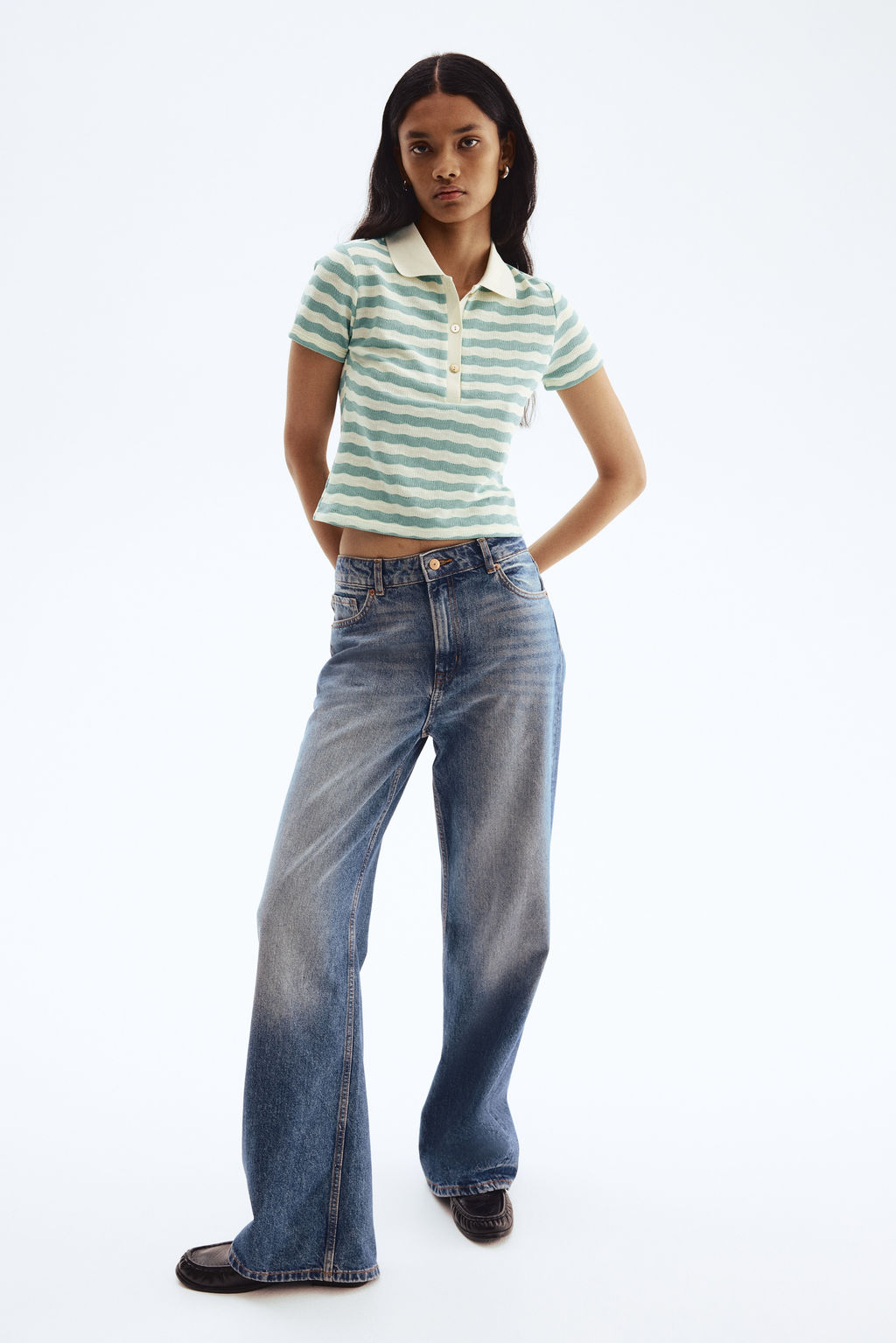Polo en punto con textura - H&m фото 5