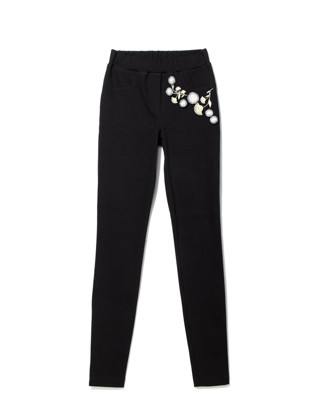 CONTE Ультраэластичные джеггинсы с металлической вышивкой FLORES nero - Conte elegant фото 3
