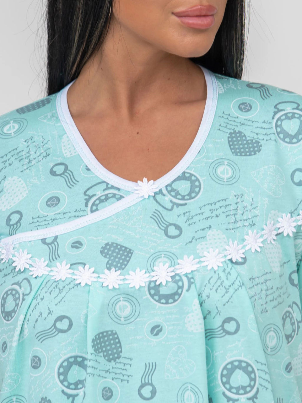 Ночная сорочка женская, цвет бирюзовый