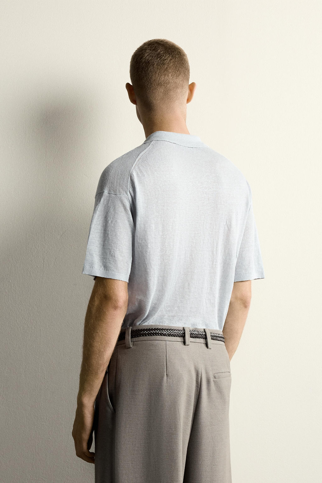 POLO PUNTO RELAXED FIT 100% LINO / Azul pastel - Zara фото 3